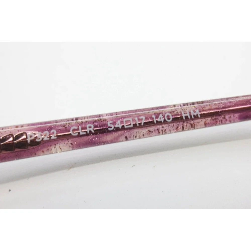 Phoebe P322 CLR Clear Purple Glitter Rectangular Eyeglass Frames 54-17-140 HM